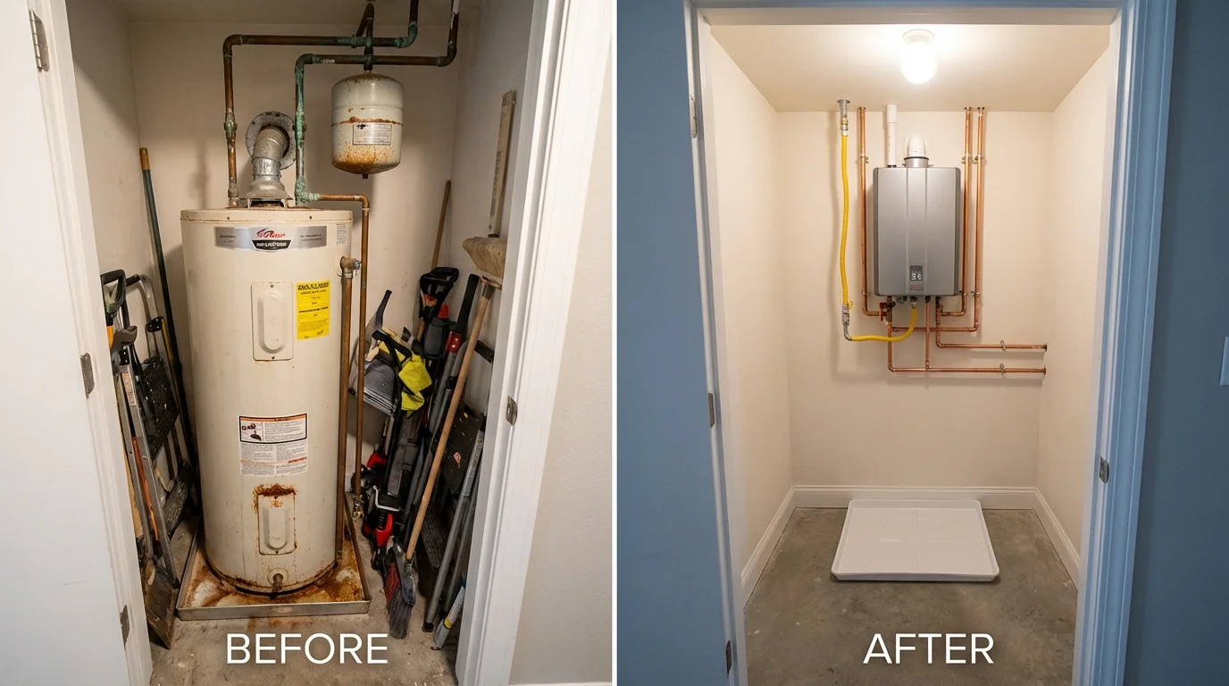 Tank water heater versus wall-mounted tankless unit comparison for Elizabethville, PA homeowners